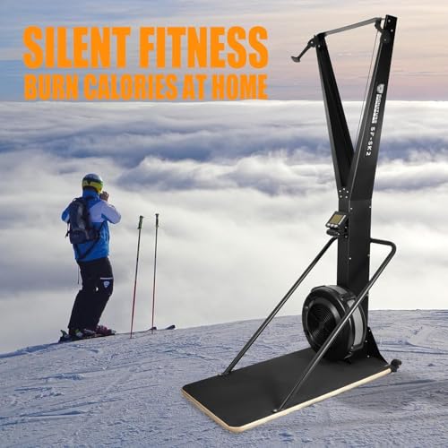 Fitvids Ski Training Machine, Wind Resistance Skiing Exercise Equipment with LCD Display, Home Gym Indoor Cardio Training
