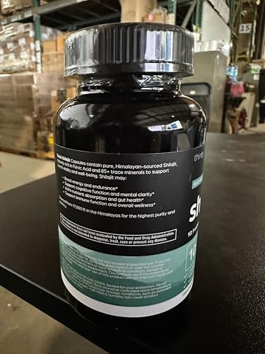 Thinbi Pure Himalayan Shilajit Organic Capsules with Fulvic Acid & Trace Minerals - 90 Count