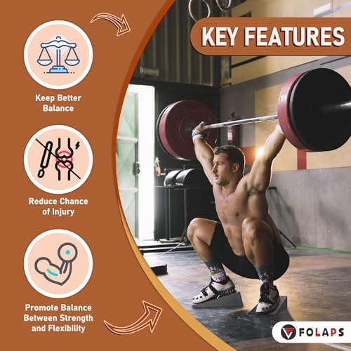 Folaps Squat Wedge with Step-by-Step Guide: 15-Degree Non-Slip Blocks for Deep Squats Lower Body Exercises - Improve Stren...