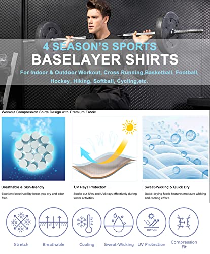 SPVISE Men's Compression Shirt Long Sleeve Athletic Workout T-Shirts Top Active Sport Baselayer Undershirt Gear Shirt Dry Fit