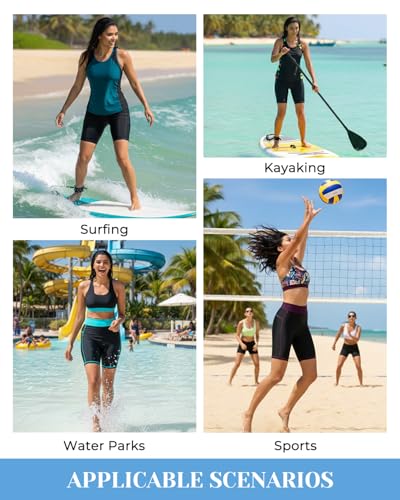 Tempt Me Women 3 Piece Tankini Swimsuits - Athletic Bathing Suits Swim Tank Top with Boy Shorts and Bra Modest Swimwear 2026