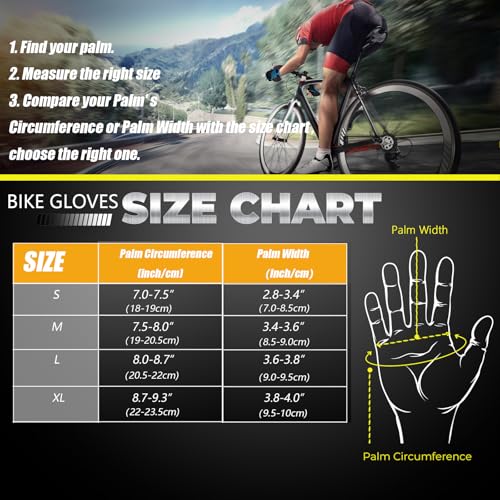 Bike Cycling Gloves for Men Women,Non-Slip Breathable 5MM Gel Pads DH Mountain Road Bicycle Gloves for MTB Biking Cycling,...