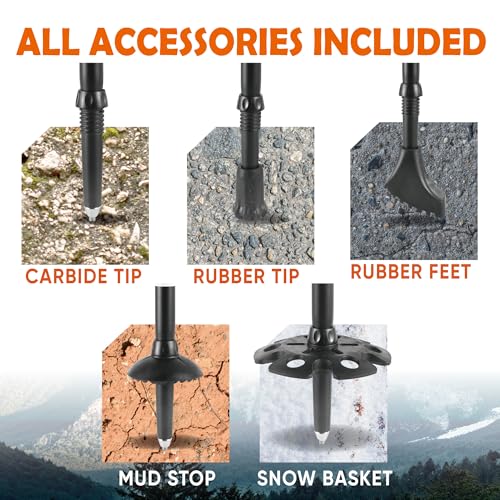 TREKOLOGY Trek-Z Cork Grip Trekking Poles – Lightweight Folding Hiking Poles, Adjustable Height, Compact Travel Design, Ai...