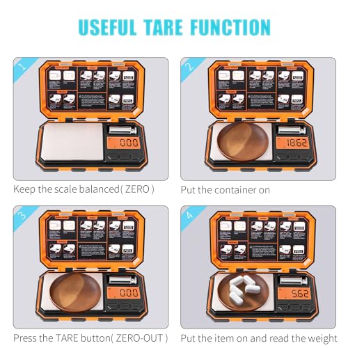 Fuzion Digital Pocket Scale, 500g x 0.01g Gram Scale, Mini Scale 6 Units Jewelry Scale with LCD Display, Tare Function for...