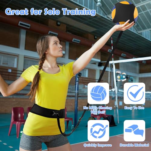 ENERACES Solo Volleyball Trainer: All-in-One Volleyball Training Equipment with Rebounder for Serving, Spiking & Setting P...