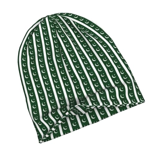 sackhg Flag of Pakistan Print Winter Beanie Hat Men Women Soft Lightweight Thermal Cap for Outdoor Skiing Wear Black