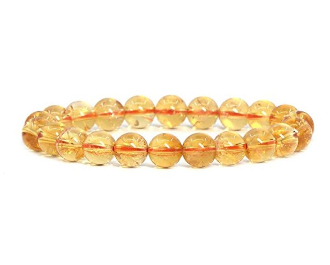 Adabele Real Natural Yellow Citrine Bracelet 8 inch Stretch Gemstone Beaded Bracelet Chakra Healing Crystal Stone Jewelry Women