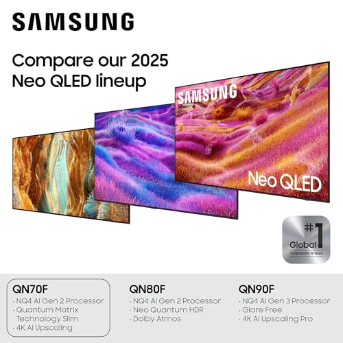 Samsung 55-Inch Class Neo QLED QN70F 4K Mini LED Smart TV (2025 Model) NQ4 AI Gen2 Processor, Quantum Matrix Technology Sl...