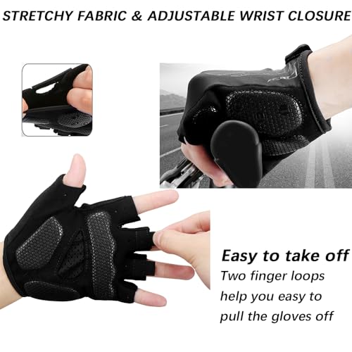 MOREOK Cycling Gloves Bike Gloves for Men/Women-[5MM Gel Pad] Half Finger Bicycle Biking Gloves for Cycling/Weight Liftin...