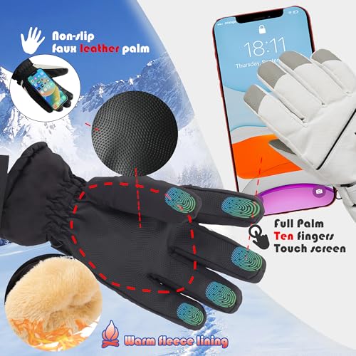 Bawnhaw Winter Warm Gloves Men Women Cold Weather Water-Repellent Windproof Touchscreen Anti-Slip Snowboard Snow Ski Gloves