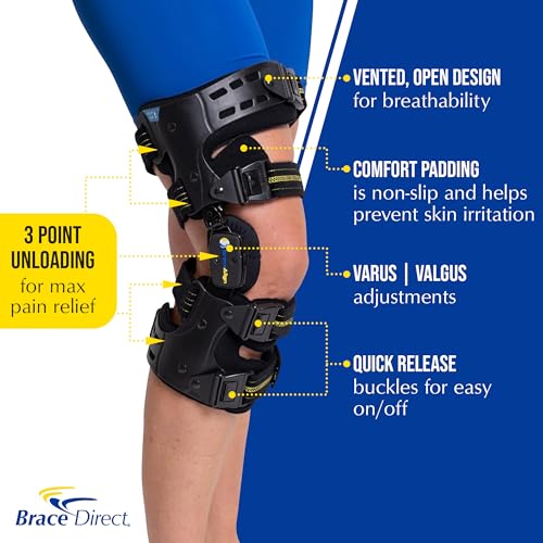 Brace Align OA ROM Unloader Knee Brace - Adjustable Offloading for Degenerative Joint Disease and Osteoarthritis with Varu...