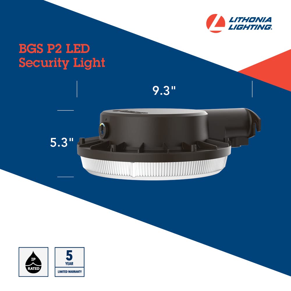 Lithonia Lighting Bgs P2 Sww2 Mvolt Pe Ddb M2 Outdoor Led Sww Photocell Security Light  Dark Bronze  Switchable