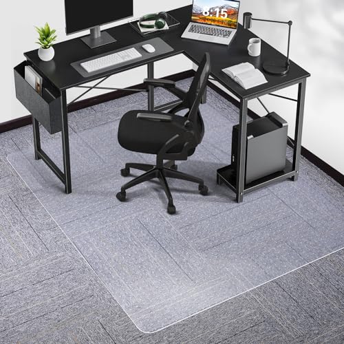 Chair Mat for Carpet, SALLOUS 46" x 60" Office Chair Mat for Carpeted Floors, Heavy Duty Vinyl Floor Mat with Grips, Floor...