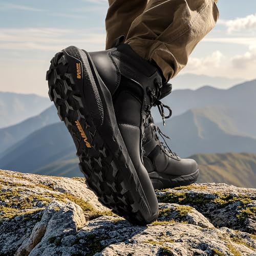 NORTIV 8 Men's Waterproof Hiking Boots Lightweight Outdoor Mid Trekking Leather Shoes DriftShield