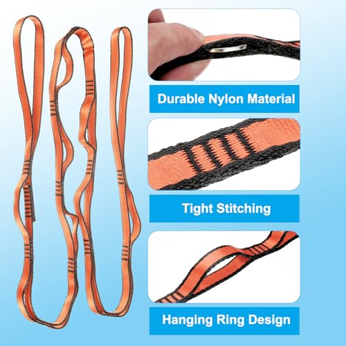 PATIKIL Daisy Chain Straps, Strong Climbing Strap Adjustable Nylon Chain Sling with Loops for Aerial Yoga Hammock Swing