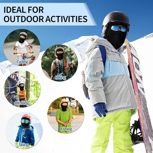 Pukavt 1-3 Pack Kids Balaclava Ski Mask for Boys and Girls, UV Protection Windproof Scarf for Winter Snowboard Cycling