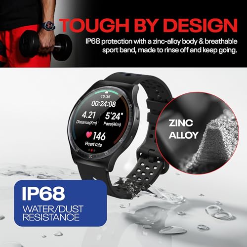 Reebok Pulse Smartwatch - GPS Fitness Tracker with Heart Rate Monitor, 10-Day Battery Life, IP68 Water Resistant Smart Fit...