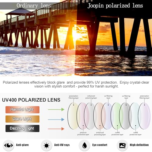 Joopin Square Sunglasses Polarized UV Protection Trendy Designer Sun Glasses Men Women