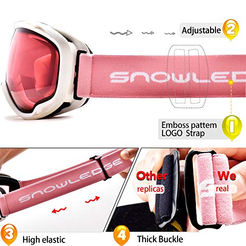 HUBO SPORTS Ski Goggles Over Glasses-Ski Snowboard Snowmobile Goggles for Men Women Adult, Anti Fog 100% UV Protection