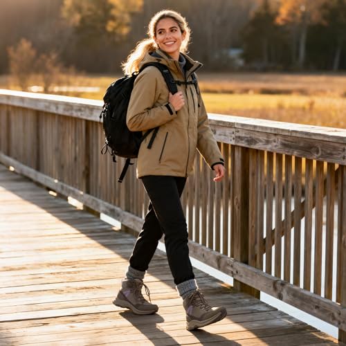 NORTIV 8 Women's Hiking Boots Waterproof Lightweight Outdoor Trekking Comfortable Non-Slip Backpacking Camping Ankle Boot ...