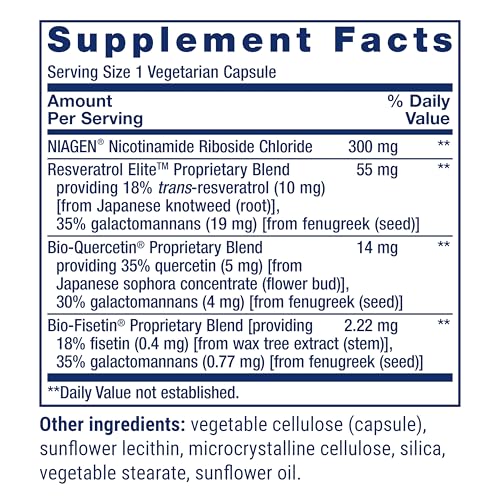 Life Extension NAD+ Cell Regenerator™ and Resveratrol Elite™*, nicotinamide riboside, Trans-resveratrol, quercetin, Fiseti...
