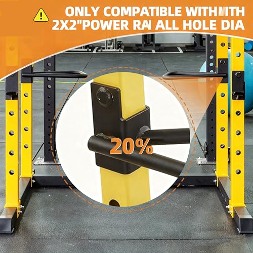 Dual Grip Dip Bars Attachment for 2x2 Power Rack & Squat Rack, Heavy Duty Pair for Pull Ups, Push Ups, Triceps & Chest Wor...