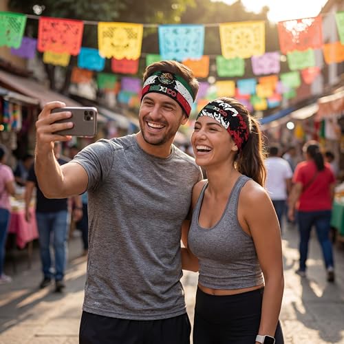 Fox & Fury World Reversible 2-in-1 Double Sided Flag Headband – 2026 Soccer Cup Sports Gear USA Mexico Germany Haiti & 25+...