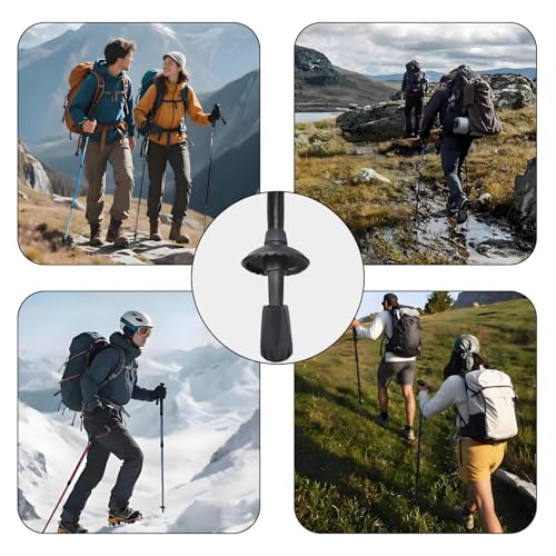 6Pcs Trekking Pole Tips Replacement Protectors, Rubber Feet for Hiking Pole Tips Rubber Tips Accessories, Fits Most Standa...
