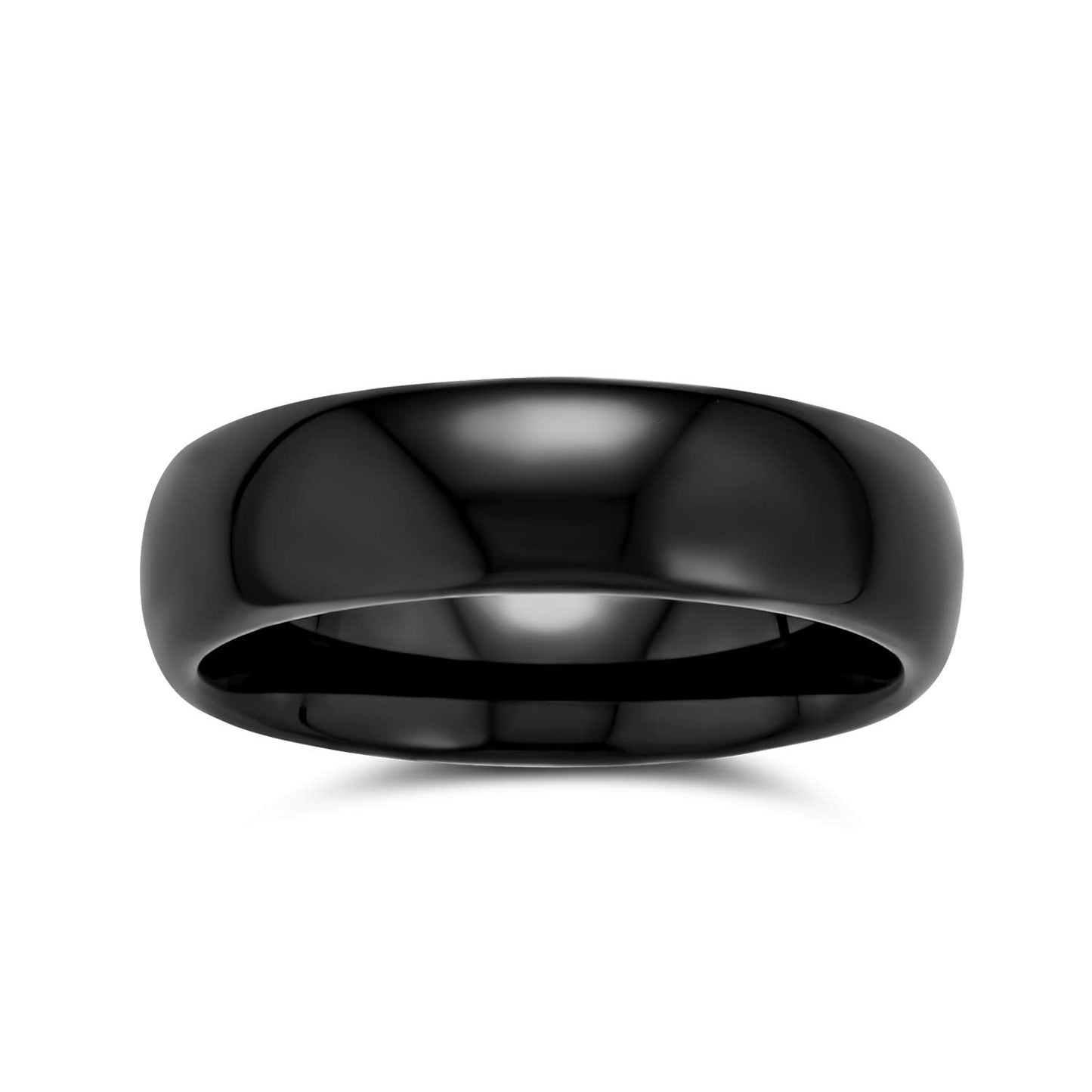 Halloween Jewelry Black Tungsten Dome Wedding Band Ring 6mm,Black,9