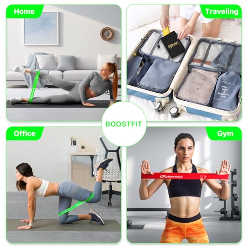 BOOSTFIT Resistance Bands for Working Out, Exercice Bands Set with 5 Different Levels for Physical Therapy, Elastic Bands ...