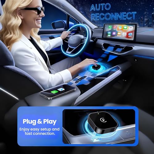 Yizro Wireless CarPlay Adapter for Apple iPhone & Android, 2-in-1 Adapter Convert Wired to Wireless Dongle
