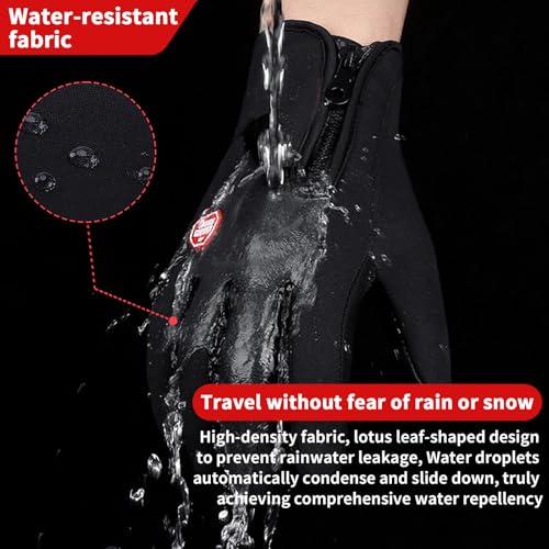 Solana Gear Thermo Gloves, Windproof Cold Weather Motorcycle Riding Bicycle Cycling Hiking Touch Screen Anti-Slip Winter S...