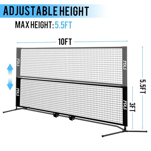 FDLS 10FT Portable Badminton Pickleball Net with Carry Bag for Indoor Outdoorl Height Adjustable| Easy Set up