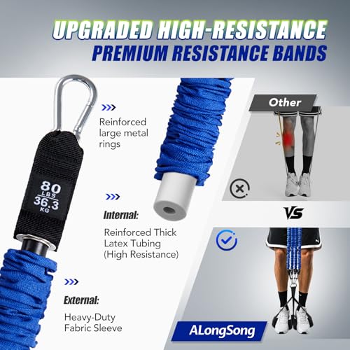 ALongSong Pull Up Assistance Bands with Foot Support Pedal - Upgraded Heavy Duty Resistance Bands Adjustable Weight/Height...