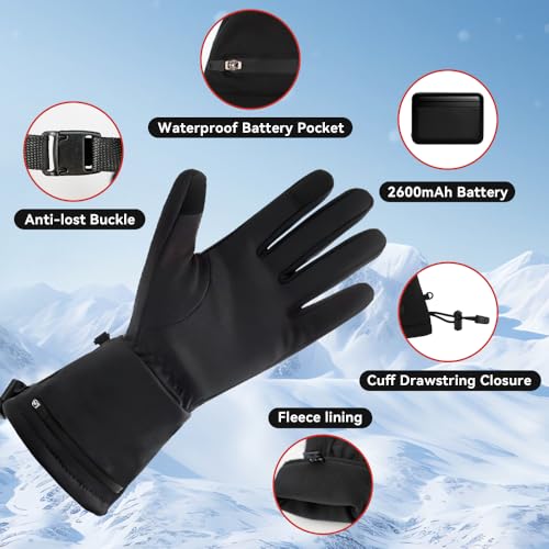 Rechargeable Hand Warmers, Portable Graphene Heated Gloves Handwarmers Bag with 10000MAH Power Bank&3 Heat Modes, Fast Ele...