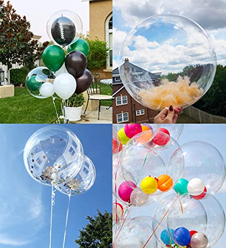20 Inch Bobo Balloons Bubble Balloons, 10 Pcs Clear Bobo Balloon, Large Transparent Bubble Balloon for Christmas Wedding B...
