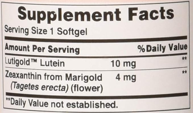 Puritan's Pride Zeaxanthin 4mg with Lutein 10mg, Supports Healthy Eyes and Vision*, 60 ct (Pack of 2)