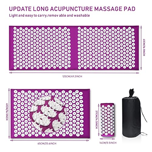 SHUOCONG Upgrade Long Nonslip Acupressure Cushion Sensi Massage Mat Kuznetsov's applicator Relieve Back Pain Foot Massager...