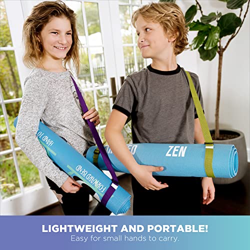 Bean Products Yoga Mat for Exercise - Non Slip Thick Comfortable Workout Floor Mat for Adults and Kids - Eco Friendly Fold...