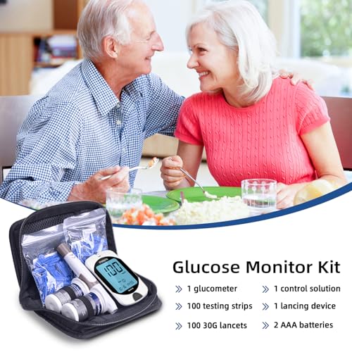 Metene TD-4116 Blood Glucose Monitor Kit, 100 Glucometer Strips, 100 Lancets, 1 Blood Sugar Monitor, Blood Sugar Test Kit ...