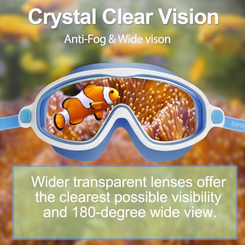 Seago kids Swim Goggles 2 Pack No Leaking Anti-Fog Outer Eye Fit with Wide View UV Protection Crystal Clear Watertight Swi...