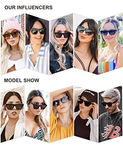 SOJOS Trendy Oversized Square Cateye Polarized Sunglasses Womens Big Frame Shades SJ2115