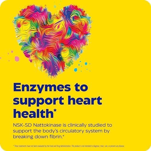 Enzymedica, Natto-K, Nattokinase Supplement, Promotes Heart Health & Circulation, 90 Count