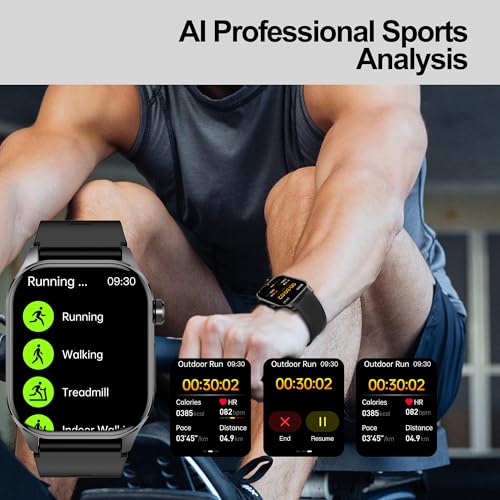 Smart Watch for Men Women, 2.04" AMOLED Color Screen, 24/7 Heart Rate, Blood Oxygen, Blood Pressure, Sleep and Stress Heal...