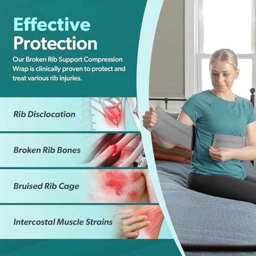 BraceAbility Broken Rib Brace for Women and Men - Rib Protector Compression Wrap, Chest Support Belt for Bruised, Fracture...