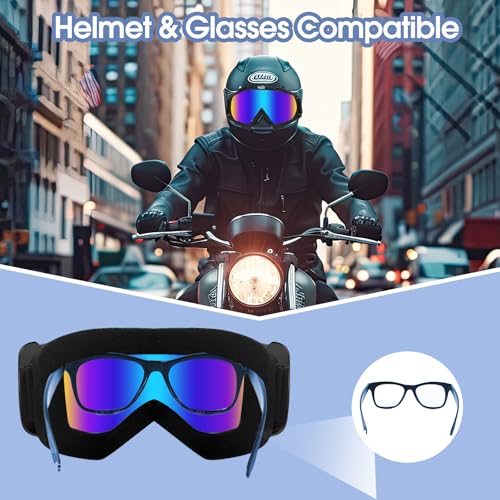 Lievermo Motorcycle Goggles Dirt Bike Goggles 2 Pack ATV Off-Road Riding Motocross Ski Goggles