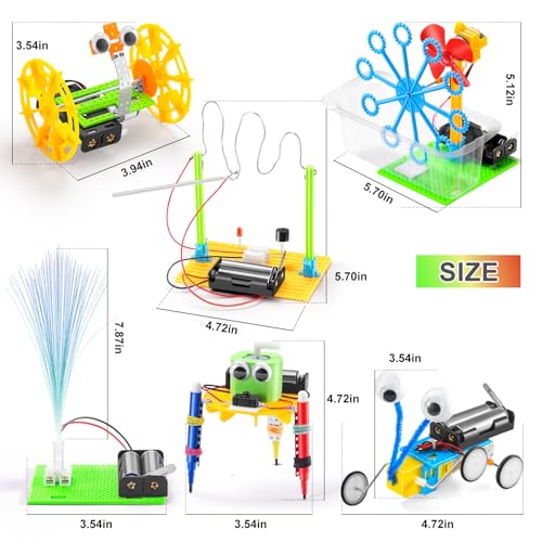 BeAndge STEM Robotics Kit - 6 Set STEM Toys for Ages 8-13, Science Kits Arts and Crafts for Kids Ages 8-12, Boys Gifts for...