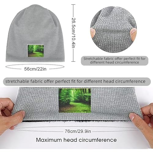 Green Nature Print Lightweight Waffle Pullover Hat Men Women Winter Headwear Outdoor Camping Travel
