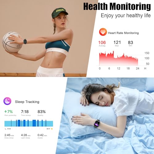 Smart Watch for Men Women, 1.96" HD Fitness Tracker Running Watch (Answer/Make Call), IP68 Waterproof,Pedometer, Sleep/Ste...
