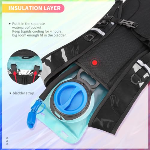Hydration Backpack, Water Backpack with 2L Hydration Bladder, Rave Backpack Hydration Pack, Festival Essential for Raves, ...